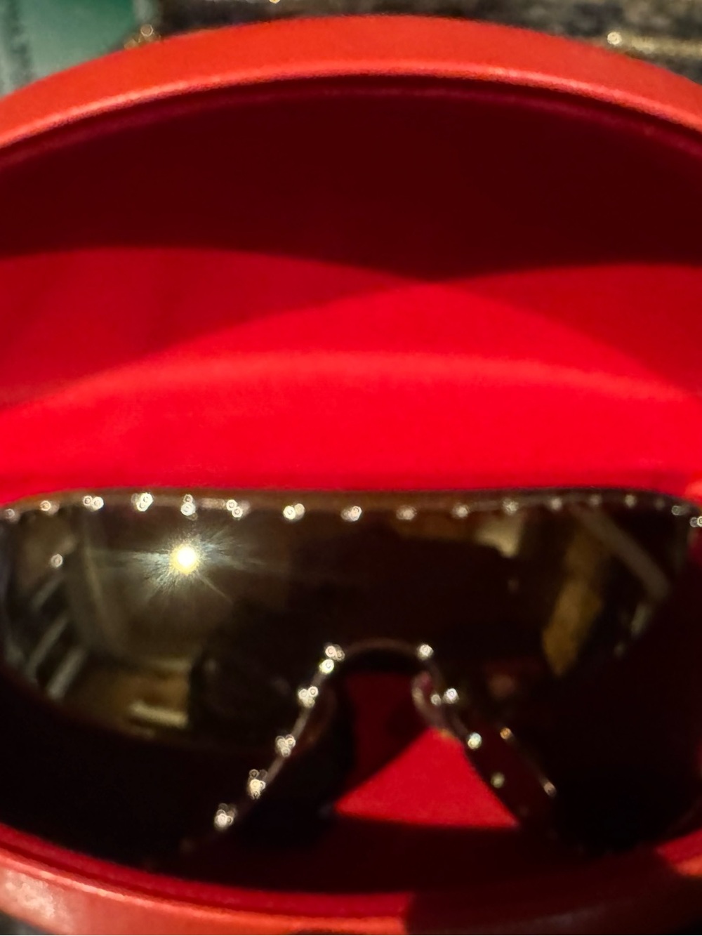 Valentino Red avisitor crystal jewl bedazzled sunglasses new